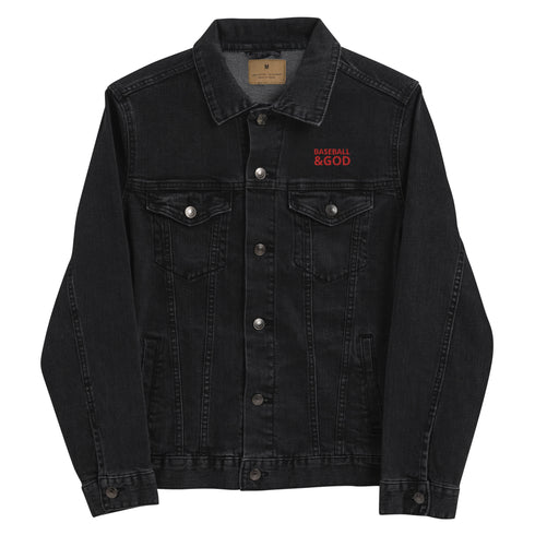 Baseball &God Crimson Denim Jacket